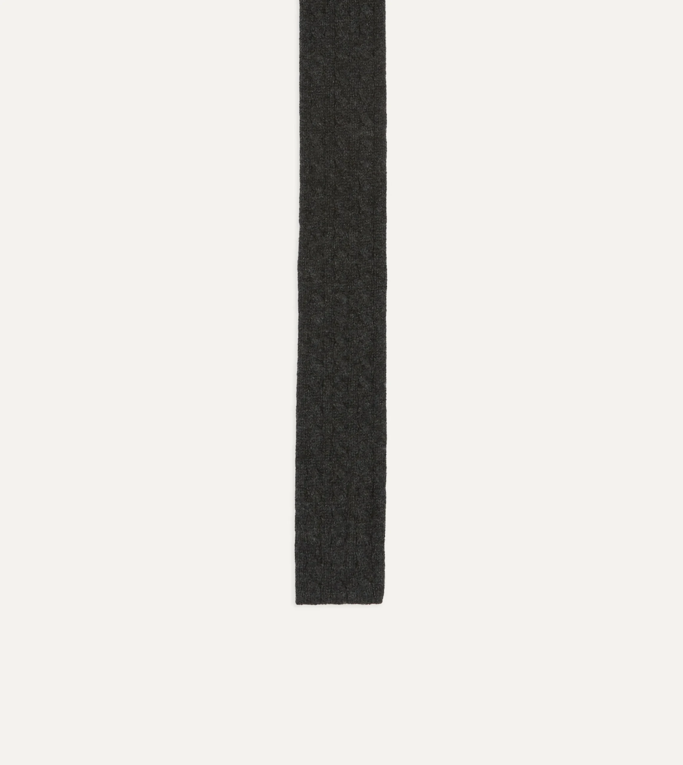 Drake’s Grey Cashmere Cable Knitted Tie