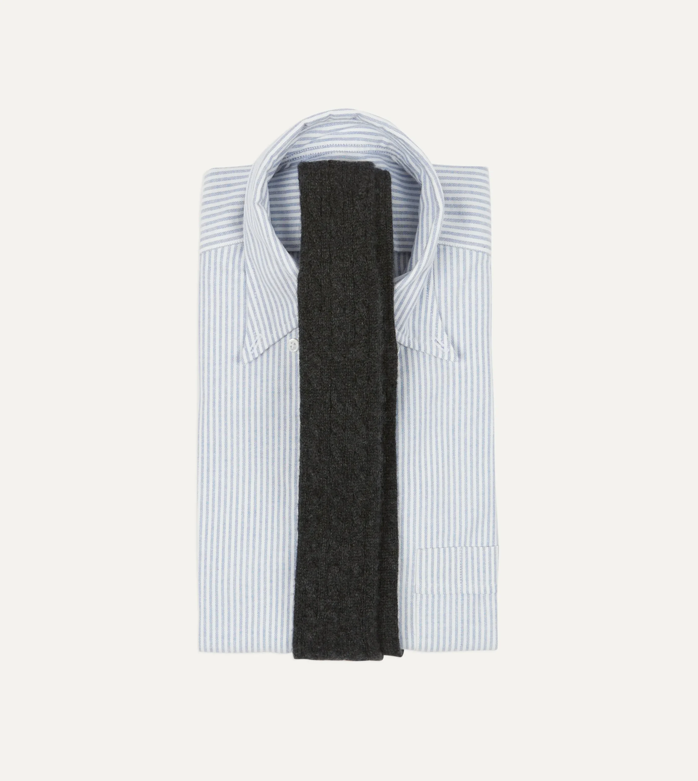 Drake’s Grey Cashmere Cable Knitted Tie
