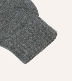 Drake’s Grey Cashmere Knitted Gloves