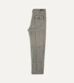 Drake’s Grey Harris Tweed One Pleat Games Trousers