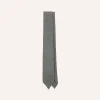 Drake’s Grey Herringbone Hand Rolled Wool Tie