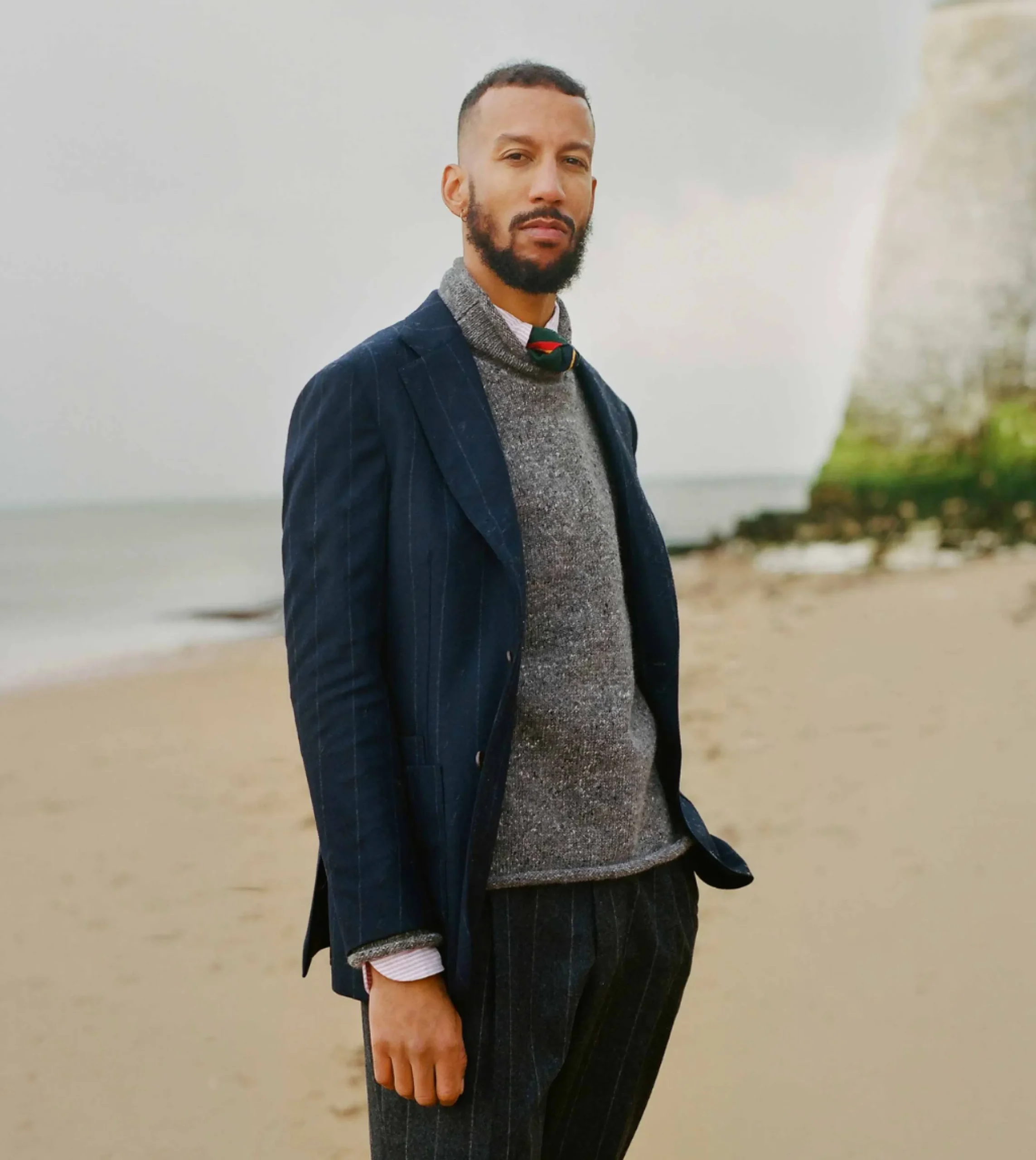 Drake’s Marl Mohair Wool Mock Neck Jumper