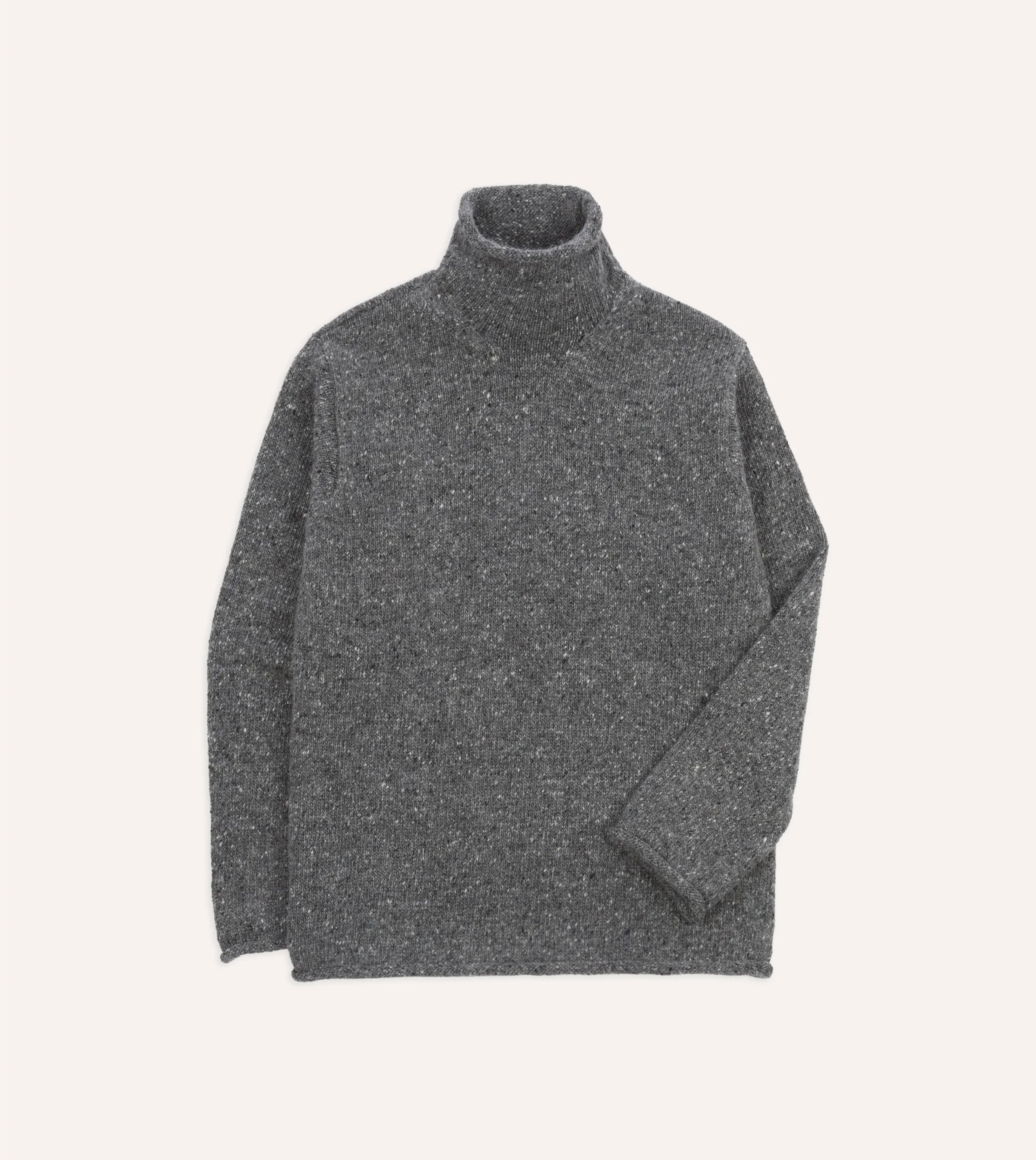 Drake’s Marl Mohair Wool Mock Neck Jumper