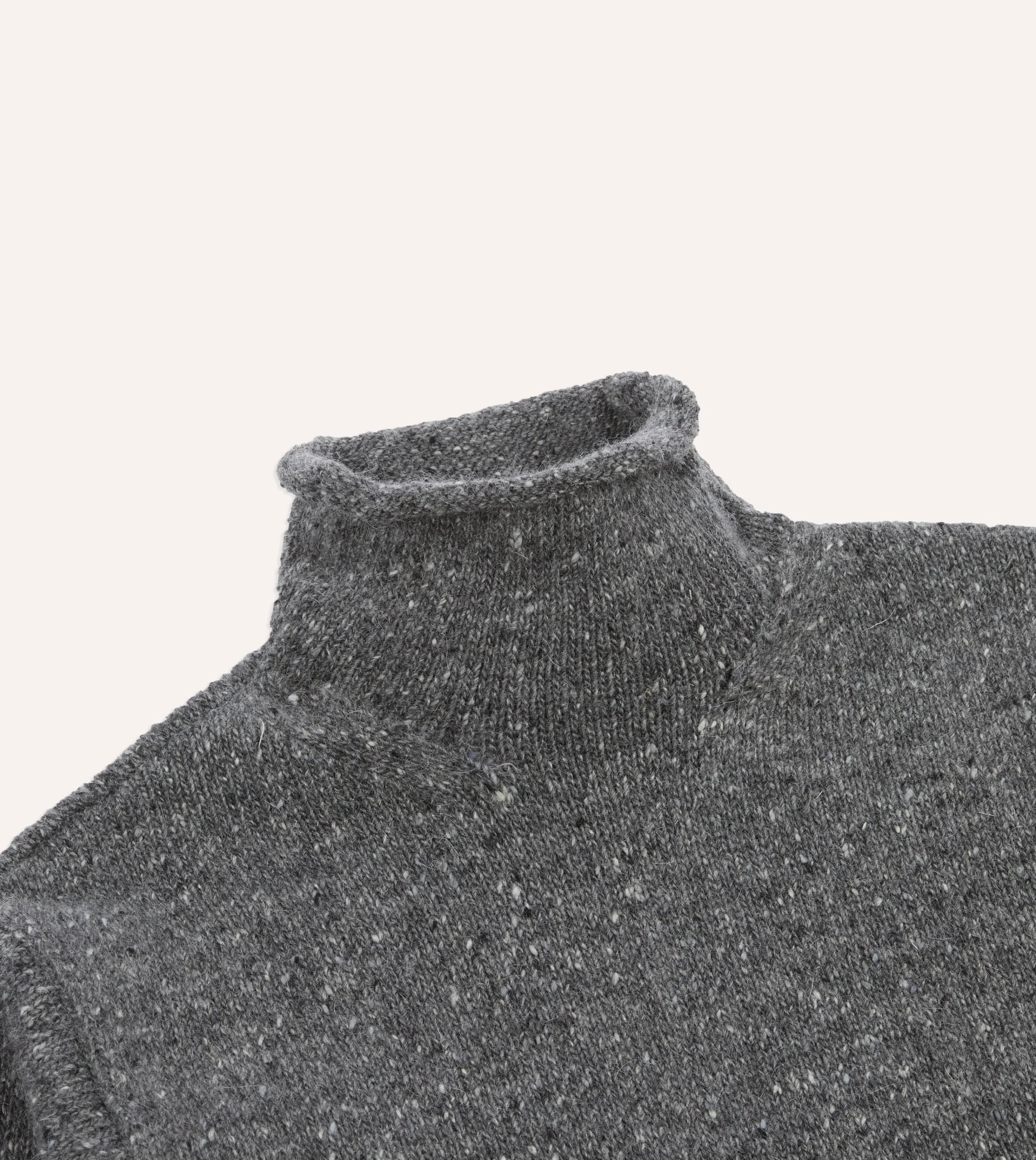 Drake’s Marl Mohair Wool Mock Neck Jumper