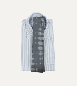 Drake’s Grey Mini Circular Dot Silk Self Tipped Tie