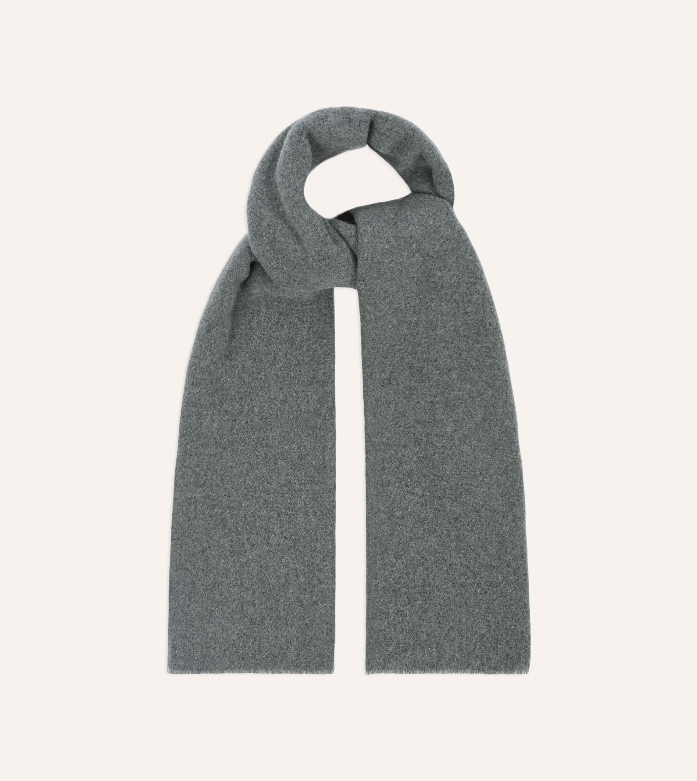 Drake’s Grey Solid Wool Scarf