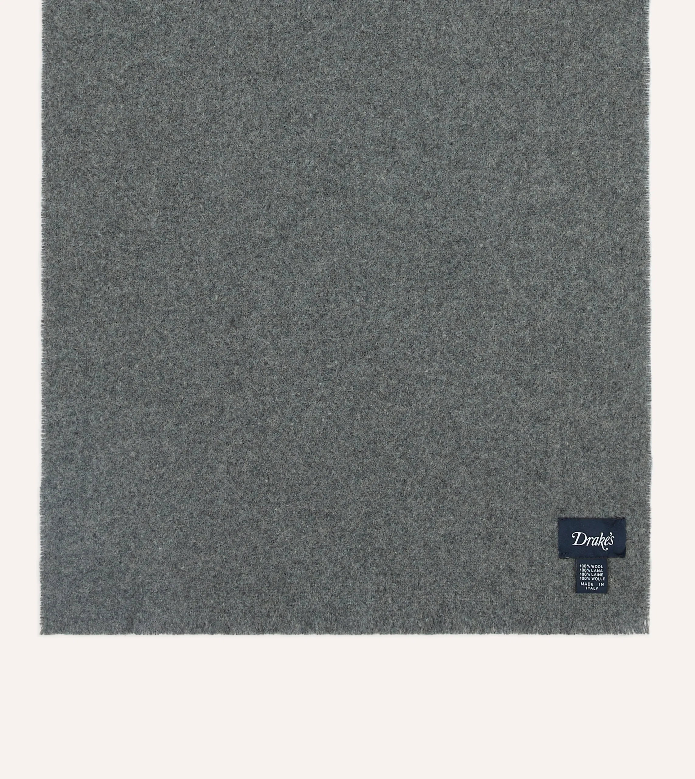 Drake’s Grey Solid Wool Scarf