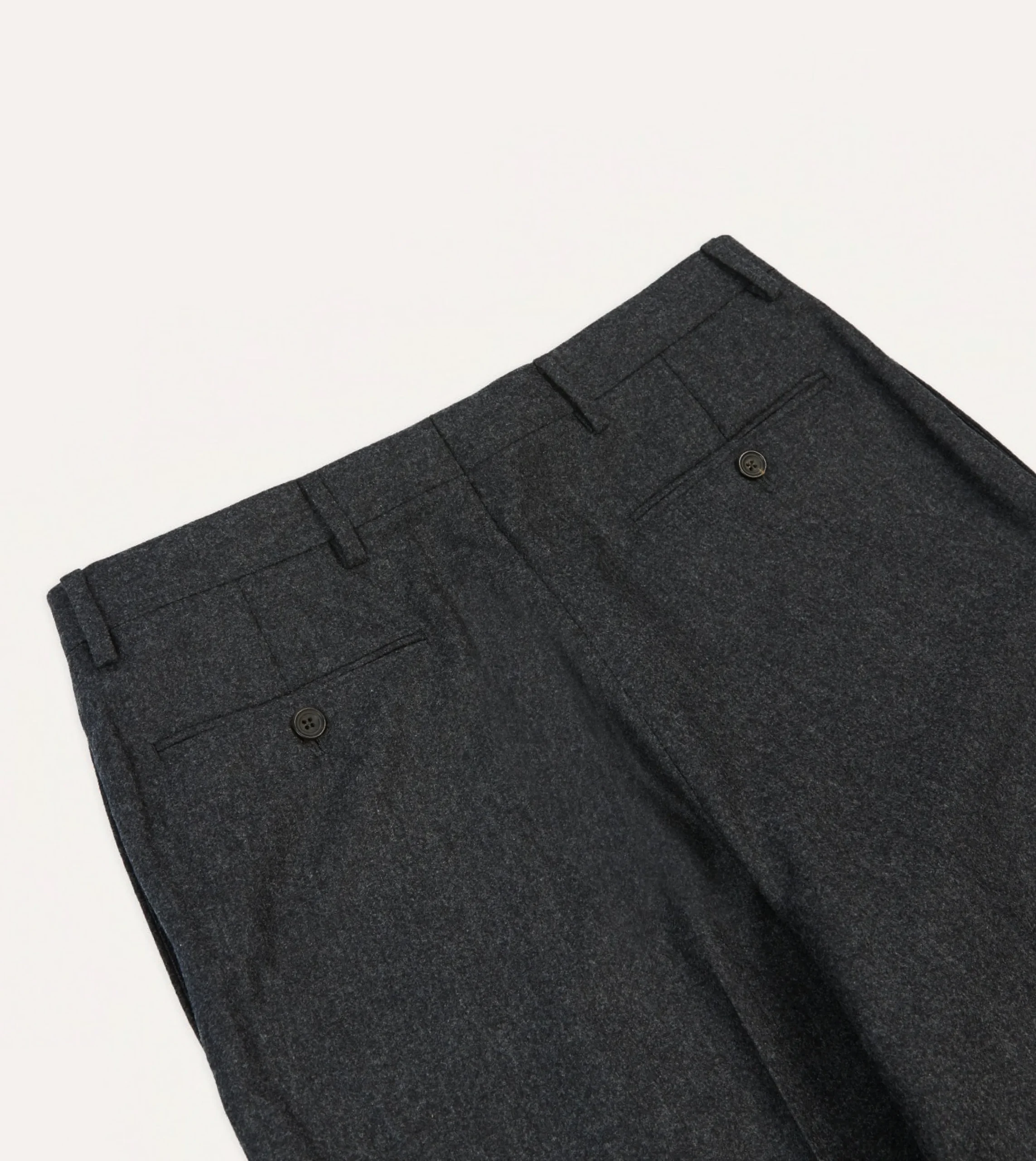 Drake’s Wool Flannel Flat Front Trouser