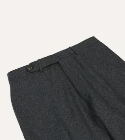 Drake’s Wool Flannel Flat Front Trouser