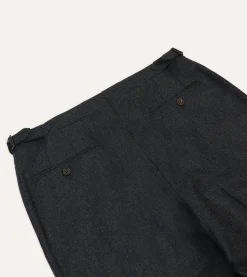 Drake’s Wool Flannel Single Pleat Trouser