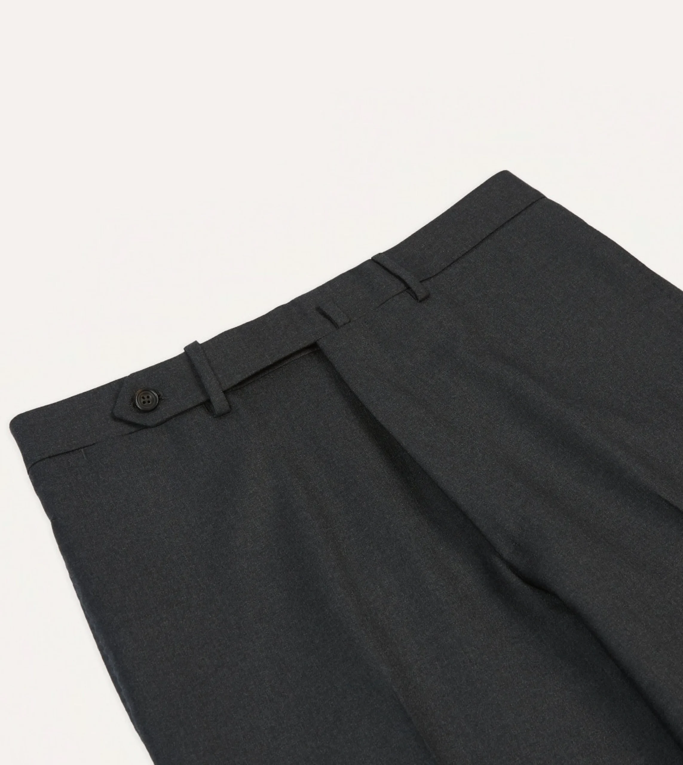 Drake’s Grey Worsted Wool Flat Front Trouser