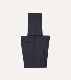 Drake’s Grey Worsted Wool Single Pleat Trouser