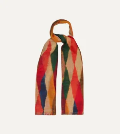 Drake’s Harlequin Print Wool Gauze Scarf