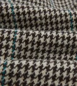 Drake’s Houndstooth Check Wool Raglan Coat