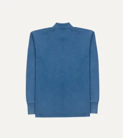 Drake’s Indigo Cotton Jersey Long-Sleeve Polo Shirt