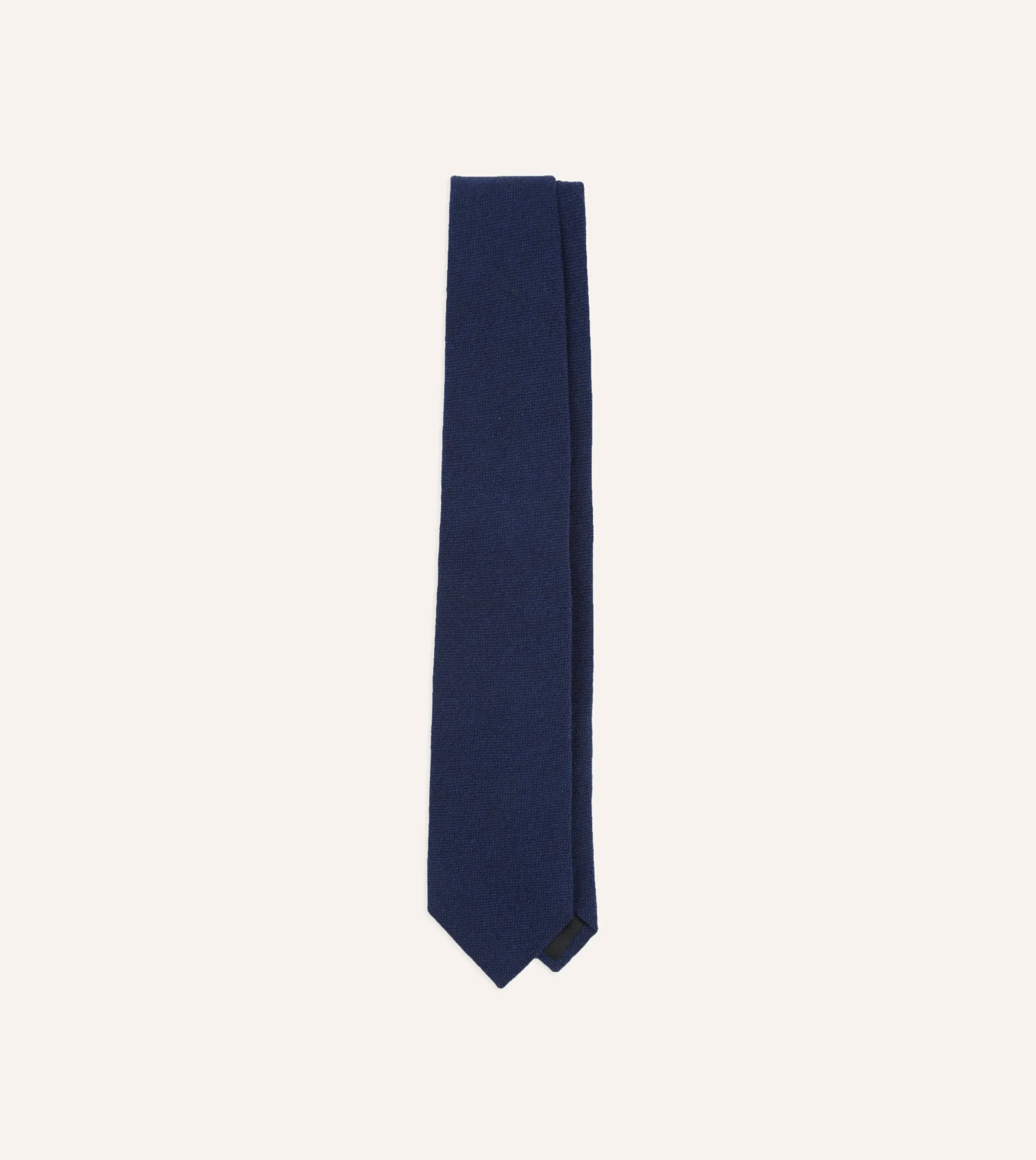 Drake’s Indigo Pure Cashmere Solid Tipped Tie