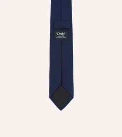 Drake’s Indigo Pure Cashmere Solid Tipped Tie