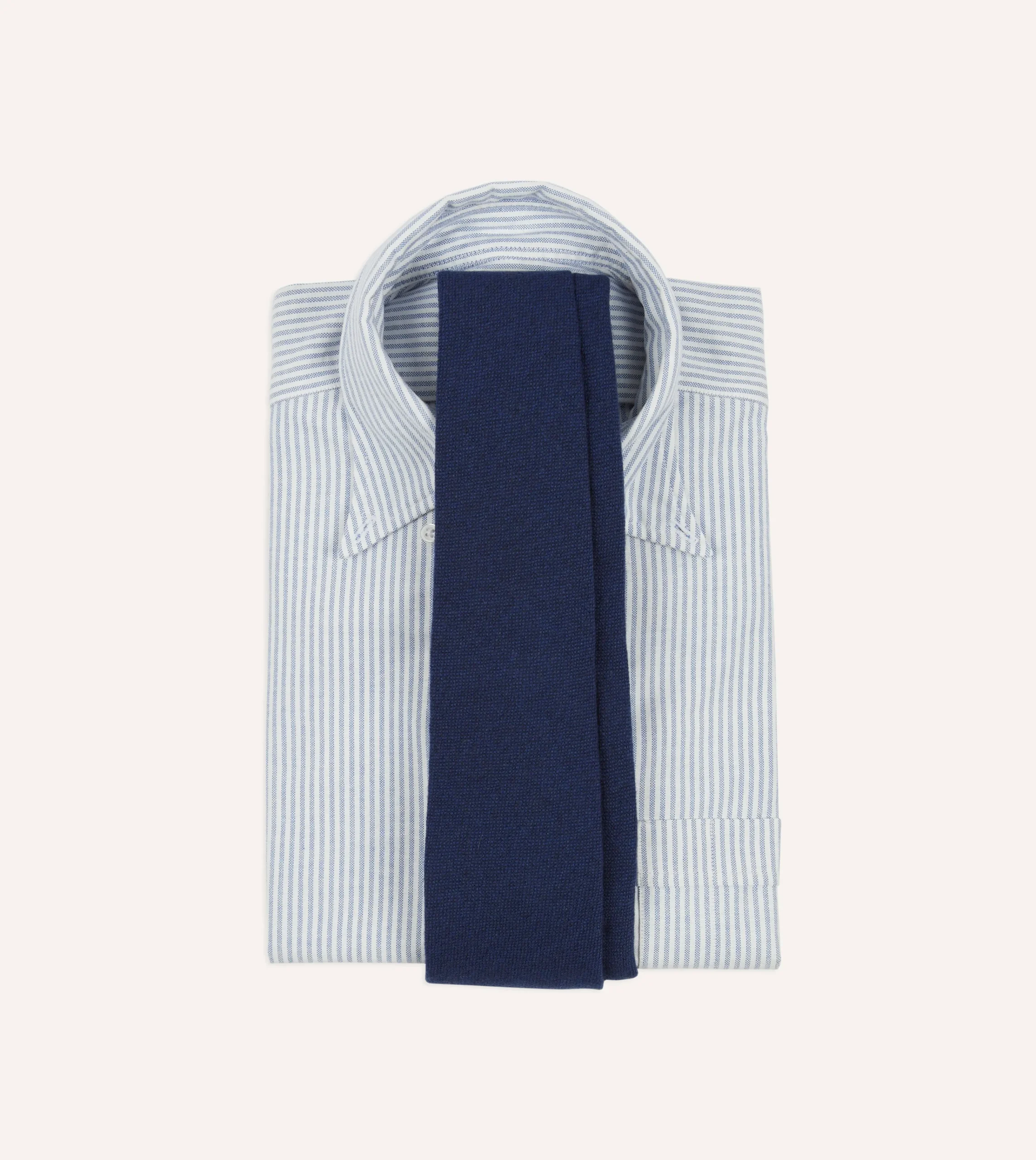 Drake’s Indigo Pure Cashmere Solid Tipped Tie