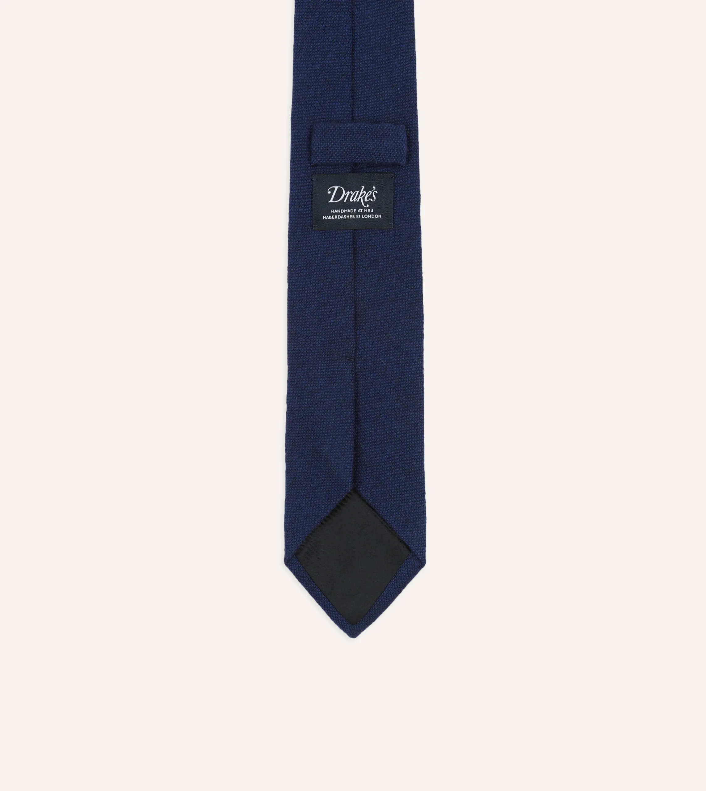 Drake’s Indigo Pure Cashmere Solid Tipped Tie