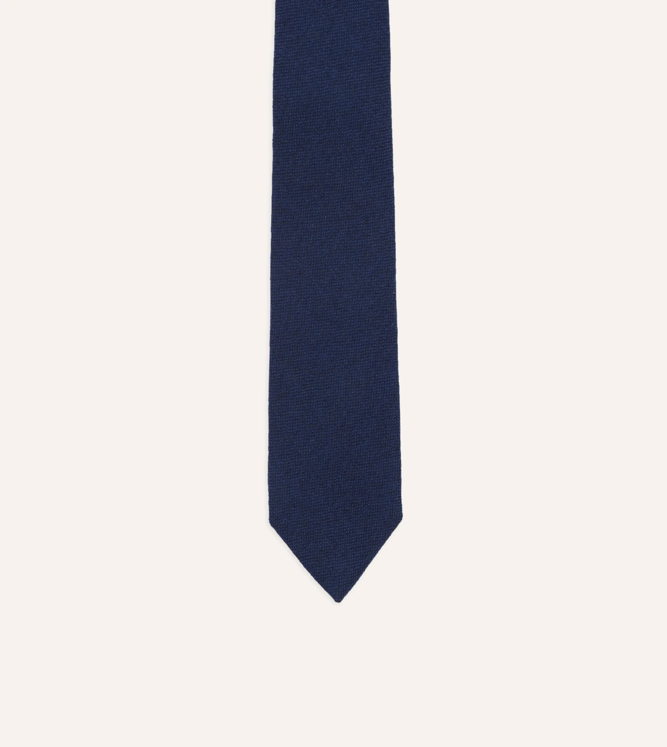 Drake’s Indigo Pure Cashmere Solid Tipped Tie