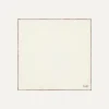 Drake’s Ivory And Burgundy Shoestring Border Silk Pocket Square