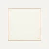 Drake’s Ivory And Gold Shoestring Border Silk Pocket Square