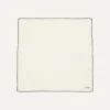 Drake’s Ivory And Navy Shoestring Border Silk Pocket Square