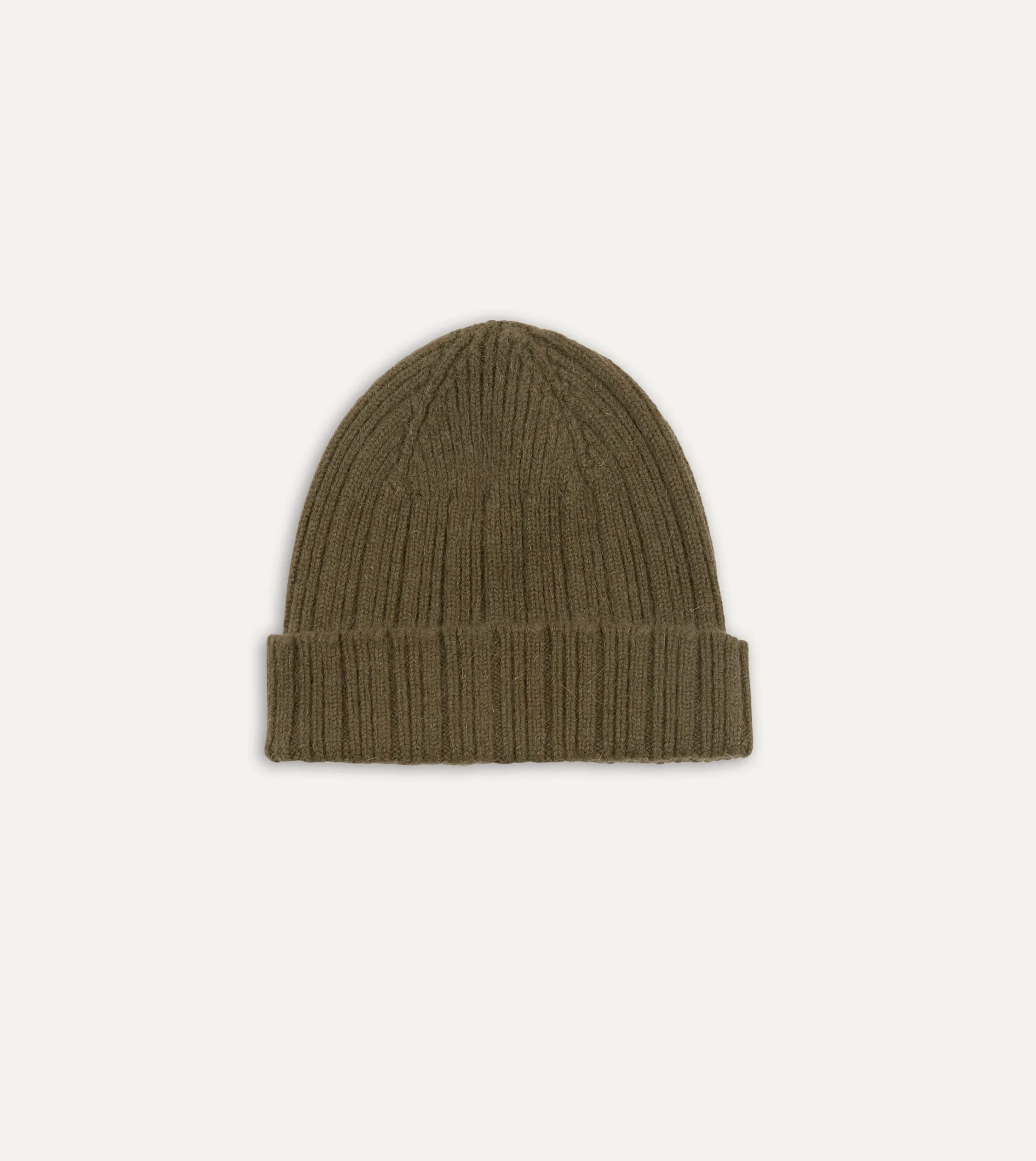 Drake’s Angora Lambswool Ribbed Knit Cap