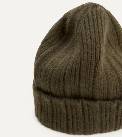 Drake’s Angora Lambswool Ribbed Knit Cap