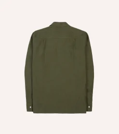 Drake’s Linen Camp Collar Long Sleeve Shirt