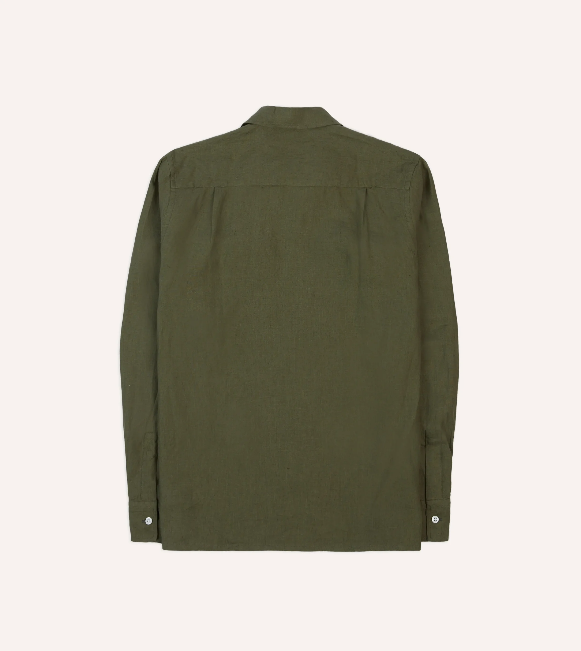 Drake’s Linen Camp Collar Long Sleeve Shirt