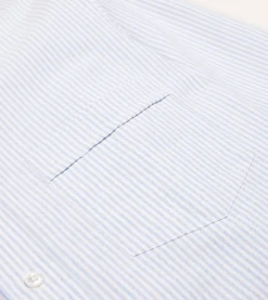Drake’s Ticking Stripe Cotton Oxford Cloth Button-Down Shirt