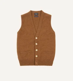 Drake’s Lambswool Sleeveless Cardigan
