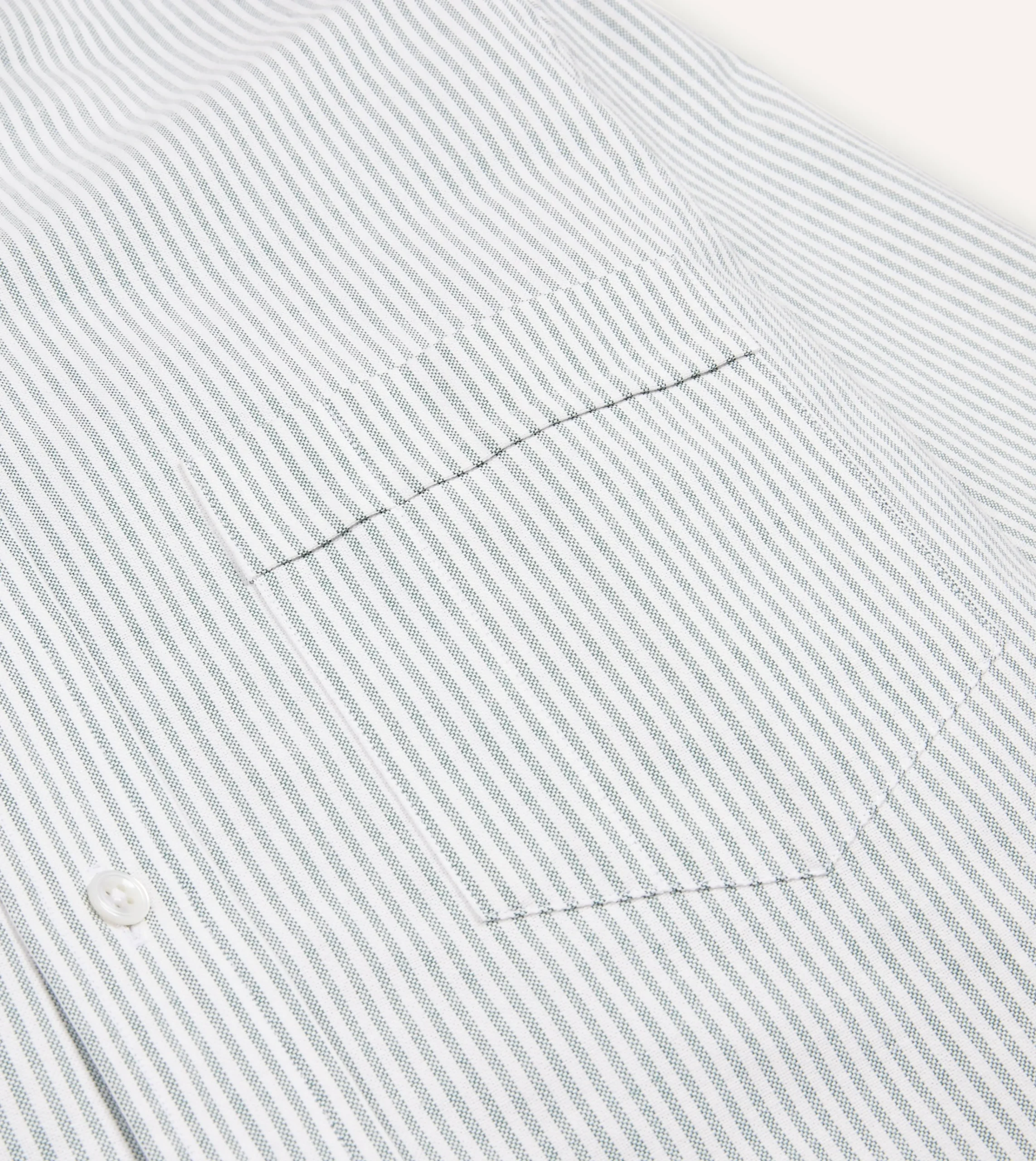 Drake’s Ticking Stripe Cotton Oxford Cloth Button-Down Shirt