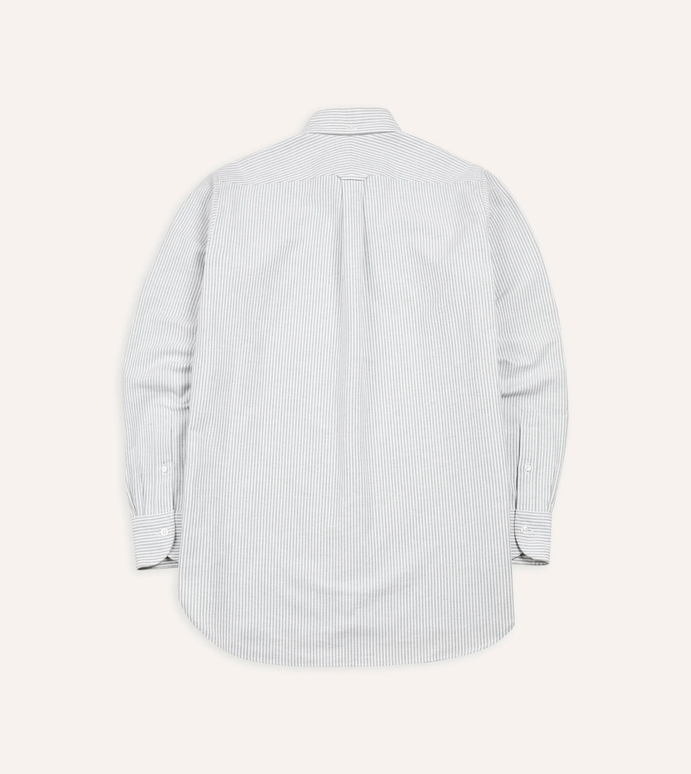 Drake’s Ticking Stripe Cotton Oxford Cloth Button-Down Shirt