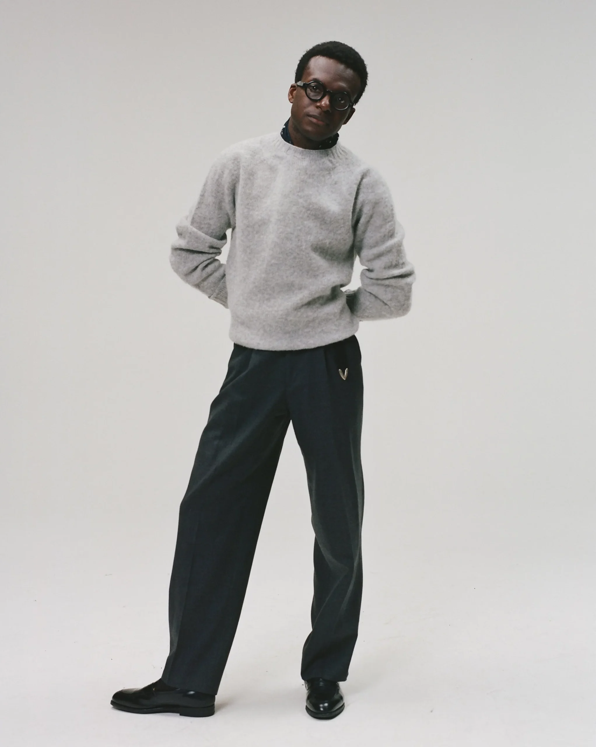 Drake’s Brushed Shetland Crew Neck Jumper