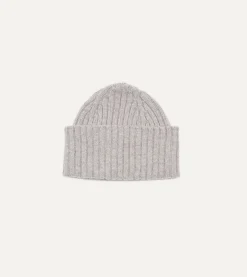 Drake’s Lambswool Ribbed Knit Cap