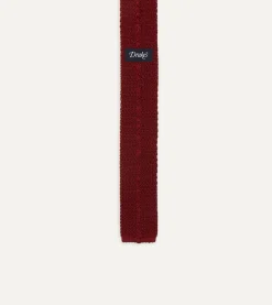 Drake’s Light Wine Knitted Silk Solid Colour Tie