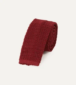 Drake’s Light Wine Knitted Silk Solid Colour Tie