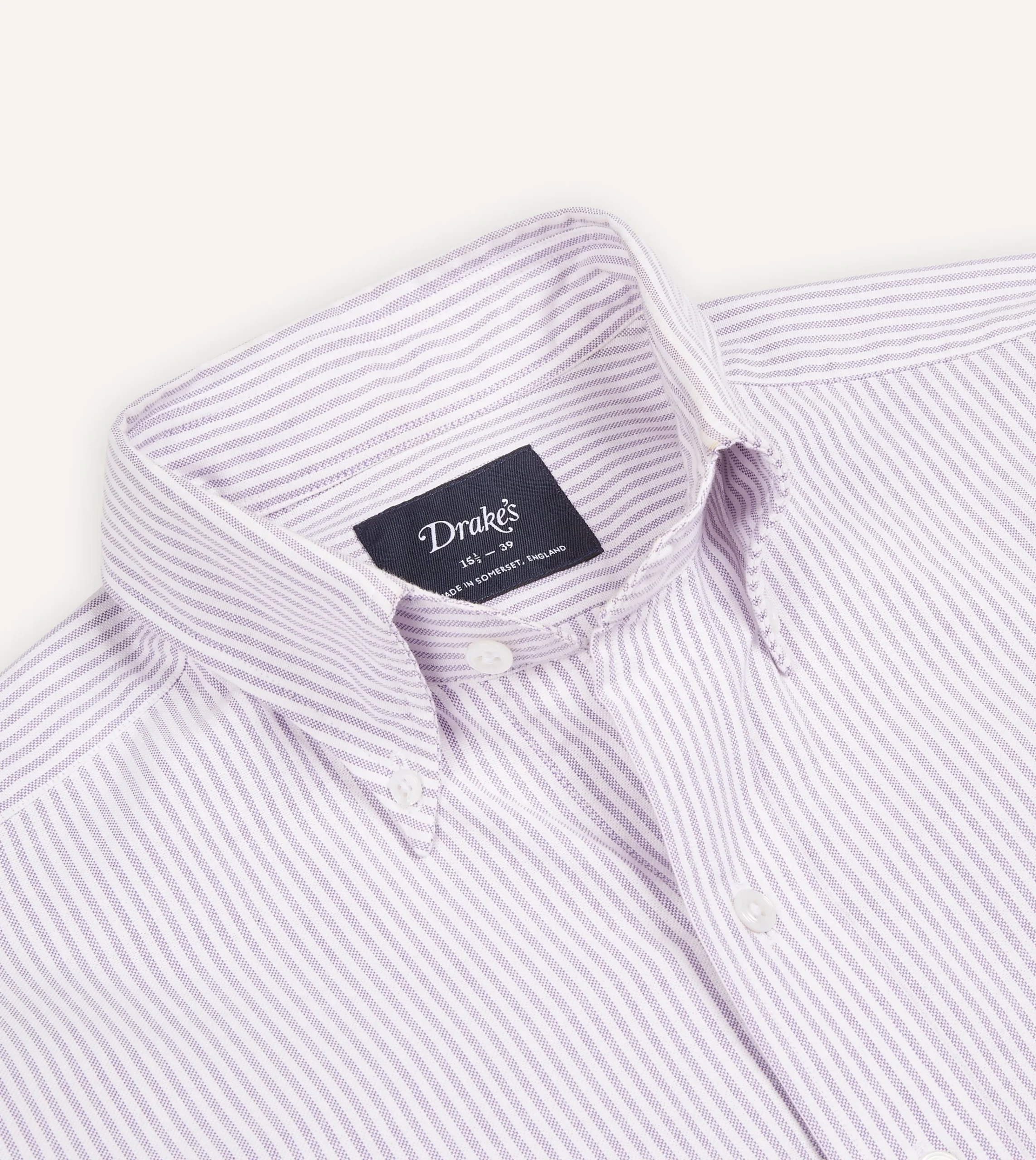 Drake’s Ticking Stripe Cotton Oxford Cloth Button-Down Shirt