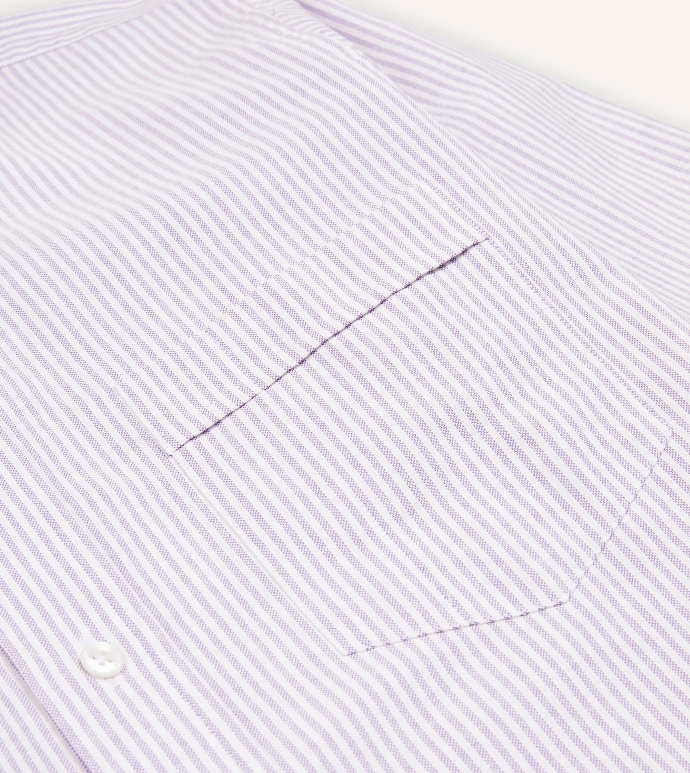 Drake’s Ticking Stripe Cotton Oxford Cloth Button-Down Shirt