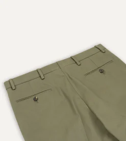 Drake’s Cotton Drill Flat Front Trouser
