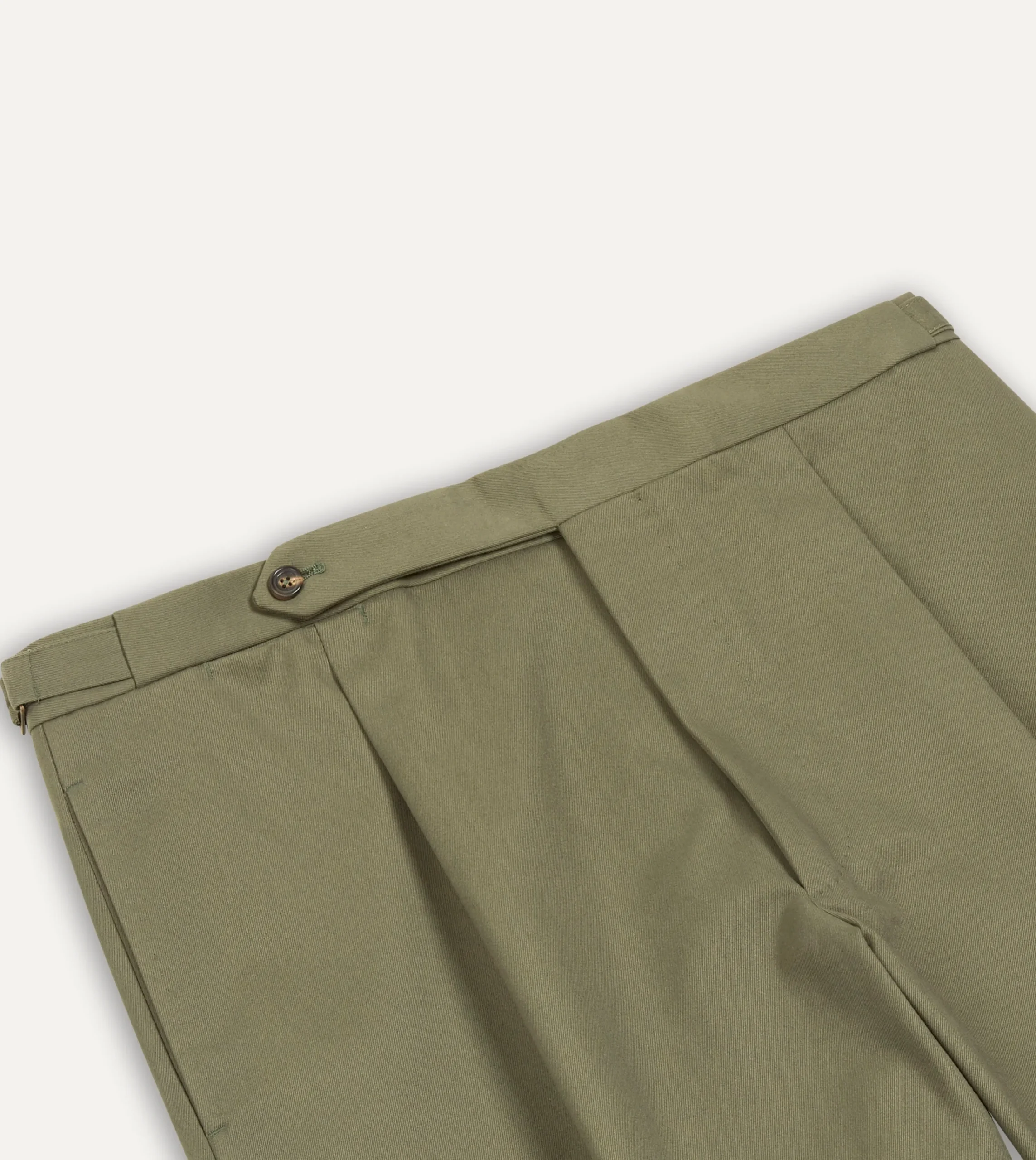 Drake’s Cotton Drill Single Pleat Trouser