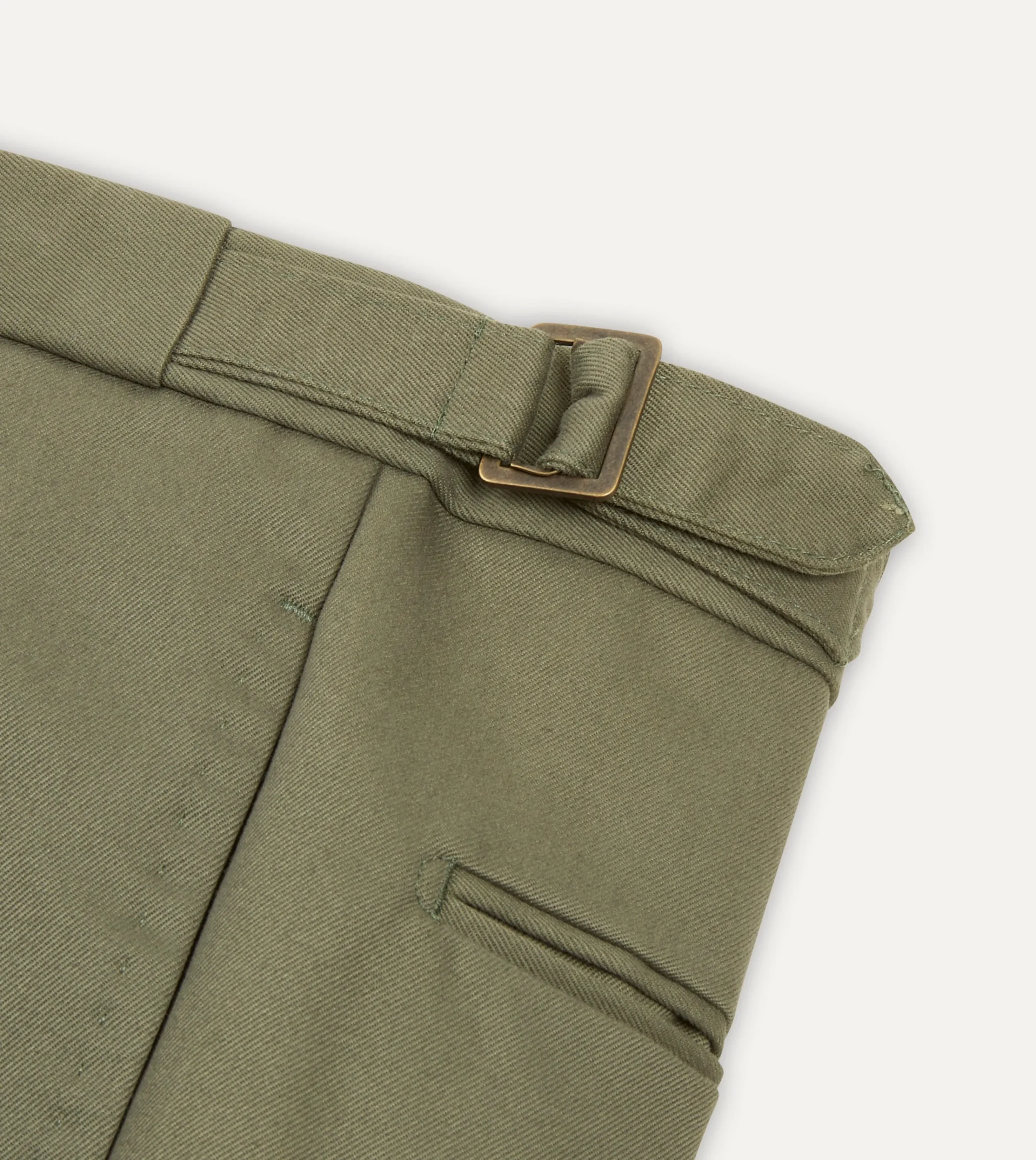 Drake’s Cotton Drill Single Pleat Trouser
