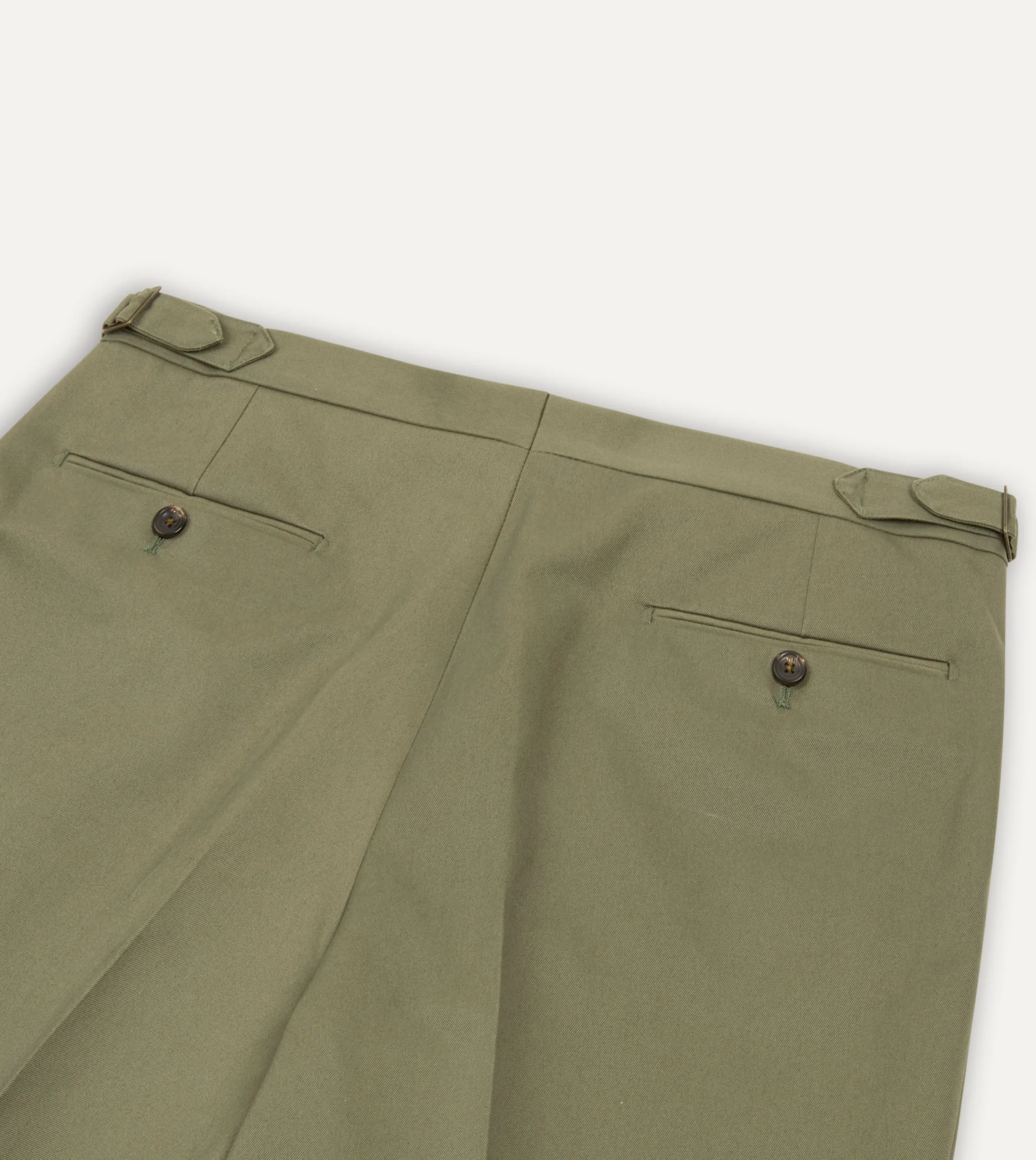 Drake’s Cotton Drill Single Pleat Trouser