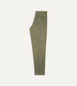 Drake’s Cotton Drill Single Pleat Trouser