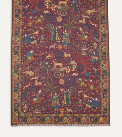 Drake’s Mughal Hunter Print Wool-Silk Scarf