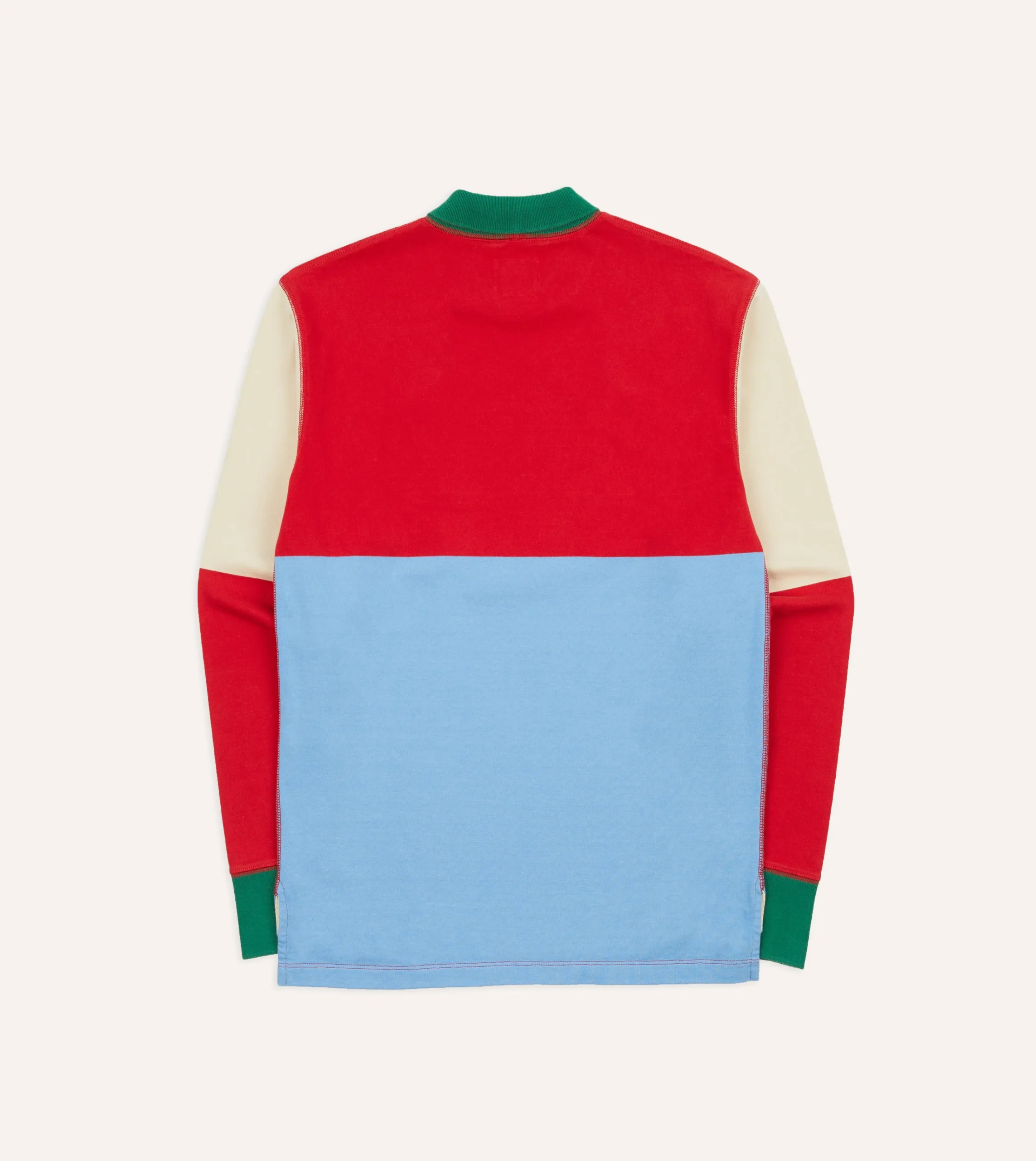 Drake’s Multi Block Stripe Mock Collar Long-Sleeve Jersey