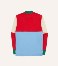 Drake’s Multi Block Stripe Mock Collar Long-Sleeve Jersey