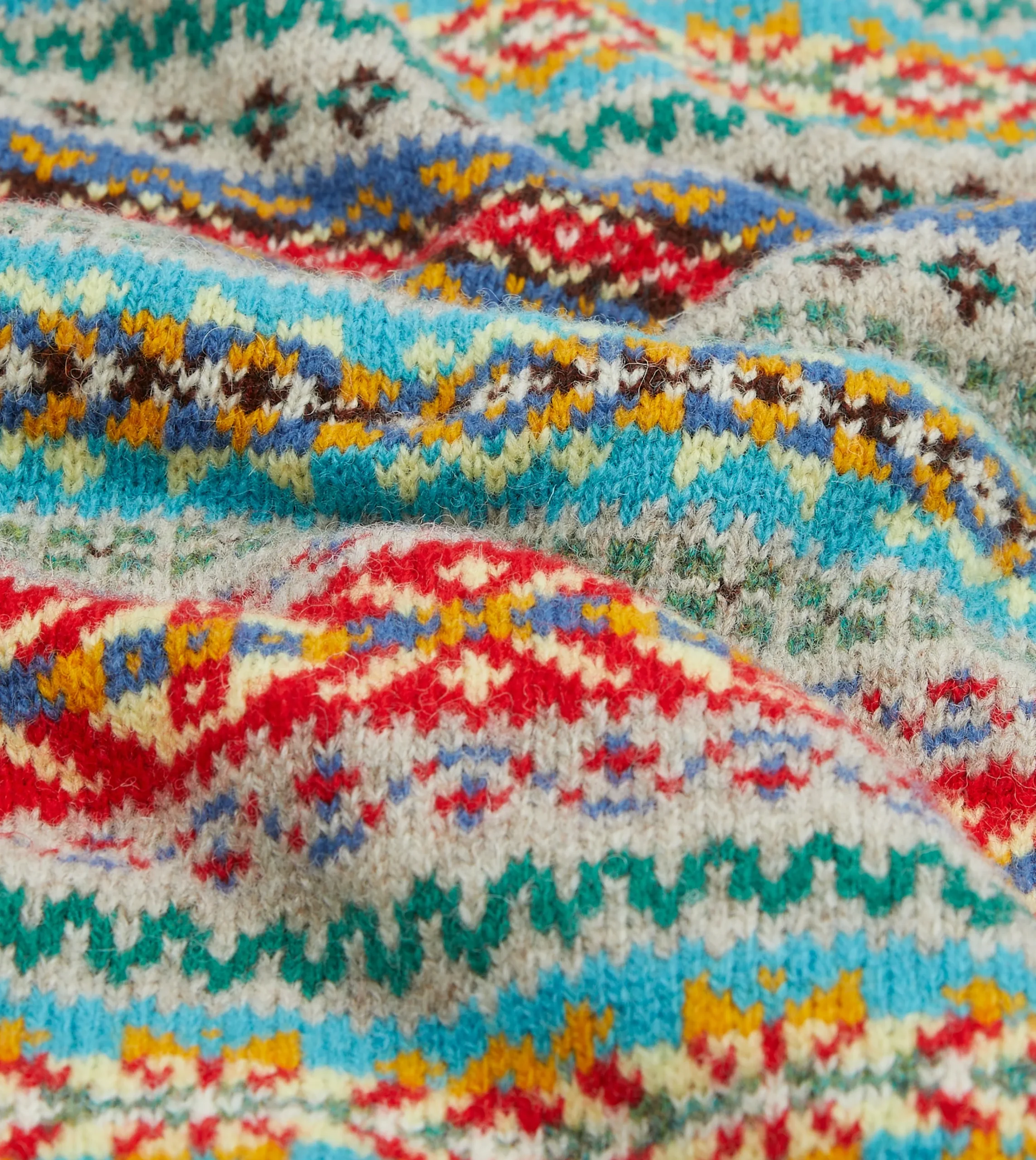 Drake’s Multicoloured Fair Isle Lambswool Sleeveless V-Neck Jumper